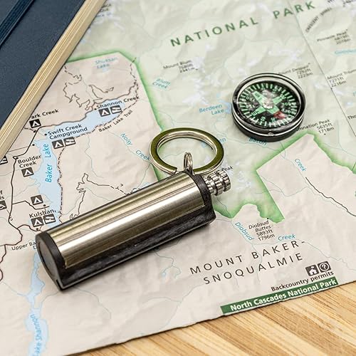 Miniatura 7 de ASR Outdoor Encendedor instantáneo de bolsillo de emergencia, herramienta de supervivencia con llavero y brújula