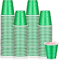 Vista 25 de Roshtia Paquete de 100 vasos de plástico de 2 onzas, mini vasos de chupito desechables de 2 onzas para fiesta de Pascua, boda, servicio de sabor