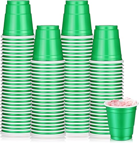 Vista 25 de Roshtia Paquete de 100 vasos de plástico de 2 onzas, mini vasos de chupito desechables de 2 onzas para fiesta de Pascua, boda, servicio de sabor