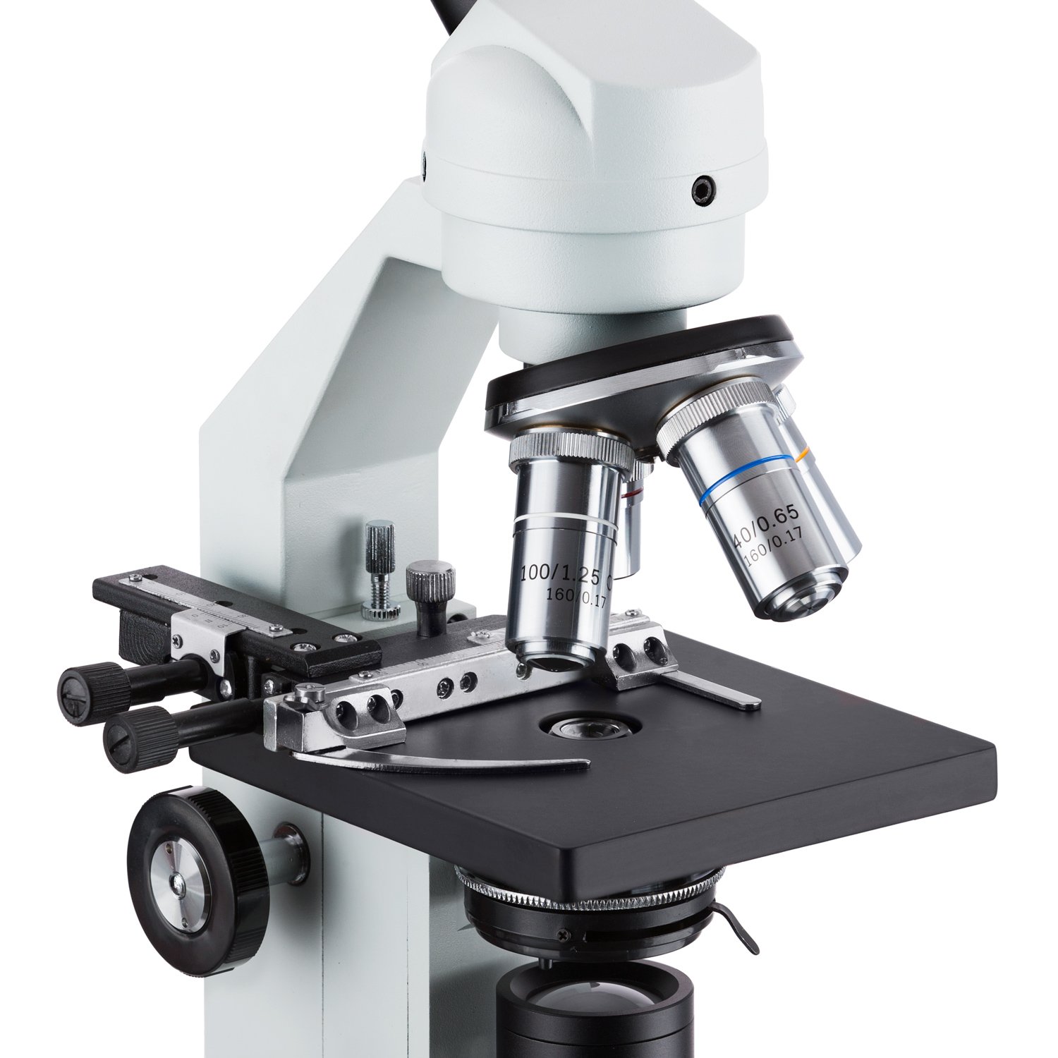 AmScope M500-MS 40X-1000X Microscopio Compuesto Veterinaria Con platina mec-nica