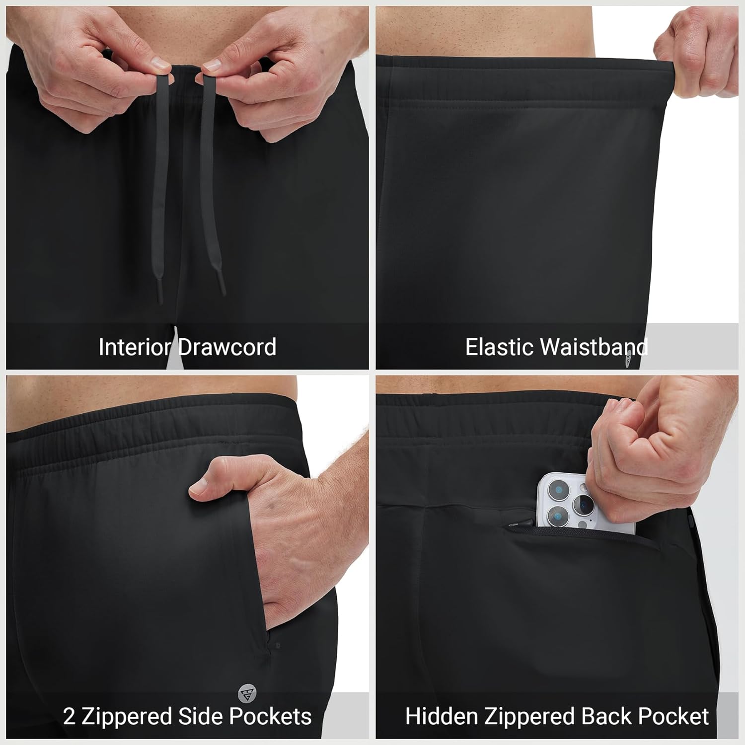M MAELREG Golf Joggers for Men with Zipper Pockets Stretch Moisture Wicking Running Lightweight Athletic Mens Sweatpants