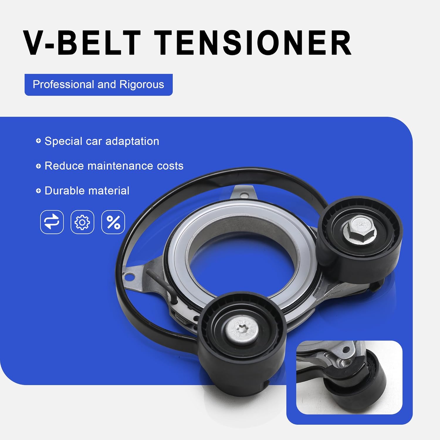 06N903133 06L903133P Engine Timing Accessory Drive Belt Tensioner Assembly Compatible with Audi A4 B9 Avant A5 Convertible Q5 Sportback Quattro 2.0T