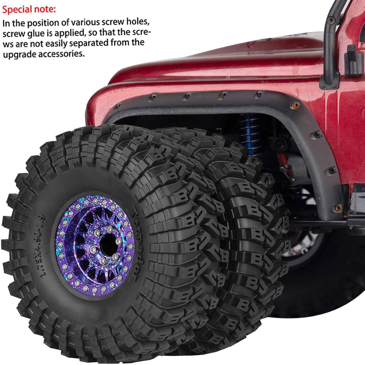 1.9 Dually Beadlock RC Wheel RC Tires for 1/10 SCX10 90046 AXI03007 TRX4 TRX6 VS4-10 Gen7 Gen8 MST CFX D90,Aluminum 1.9" Wheel Hub Rim RC Truck Tires 4pcs w/Adjustable Offset 4PCS Colour