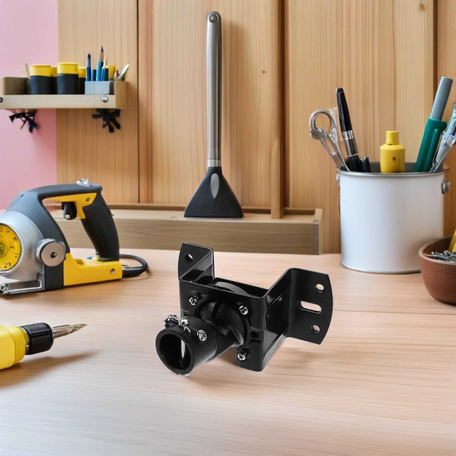 YARNOW Soporte de Montaje Material de Hierro Negro para Ventilador de Techo Adaptador para Techos Inclinados Alta Adaptabilidad Diseño para Cocina y Dormitorio