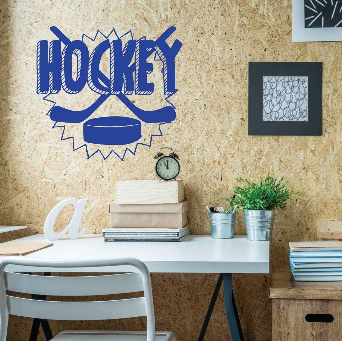 Hockey Stick Wall Decor - Vinyl Sticker Decal for Players, Fans, Bedroom or Playroom - Sports Themed Decoration
