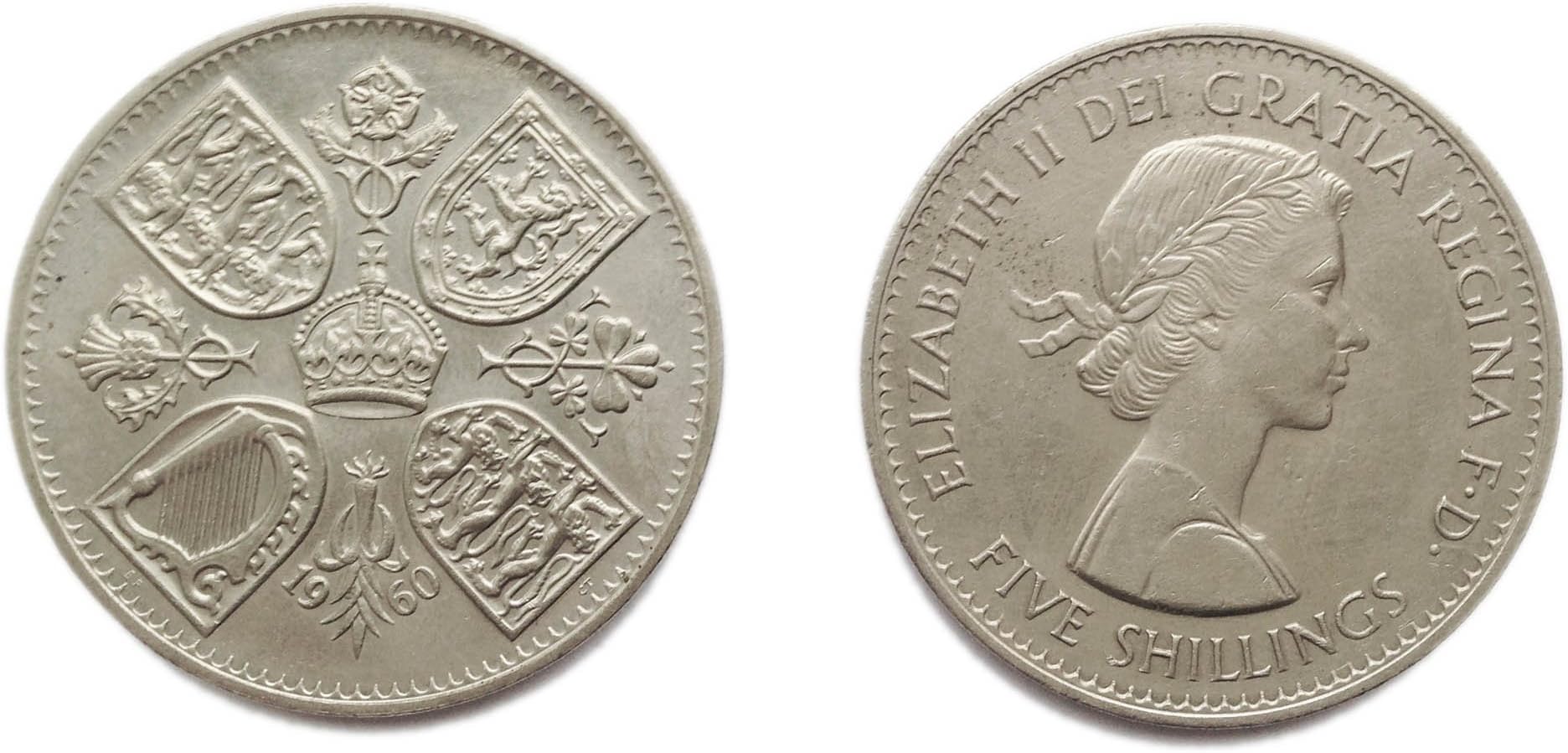 Coins for collectors - Circulated British 1960 Rare New York Exhibition Crown Coin / Great Britain