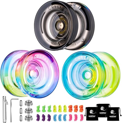 Miniatura 20 de MAGICYOYO K2 Cristal Yoyo Sensible para Niños Principiantes con Extra Rodamiento Yo Yo No Sensible, Yoyo Profesional de Plástico para Adultos+12