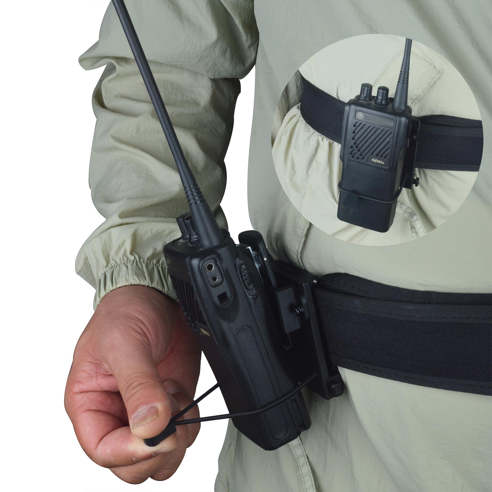 Support Talkie Walkie Tactique avec Molle pour Ceinture, Porte-Radio Pratique pour Radio Bidirectionnelle et Micro Radio