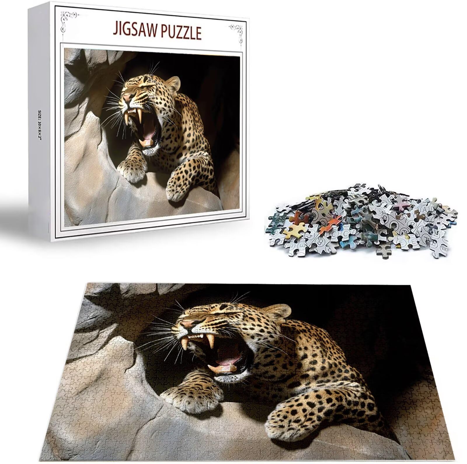 Puzzle Animale Puzzle 2000 Pezzi Jigsaw Adulti DIY Classici Gioco, Puzzles a Forma di Leopardo, Giochi Rilassamento e Intelligence per Ragazzi da 14 Anni 100 x 70 cm/2000 pcs con Scatola Regalo B-1553