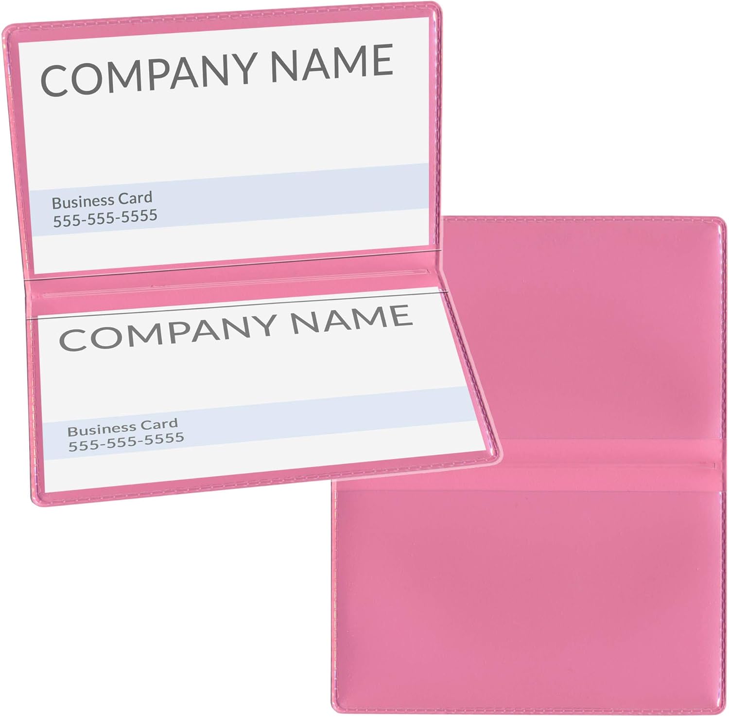 Pink folding business card holders, 250 pack