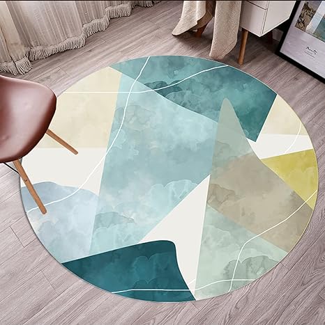 Amazon 円形マット ラグマット 円形 カーペット 洗える 北欧 丸 カラー 床暖房対応 ラグ マット おしゃれ 幾何学 柄 柔らか 防音 滑り止め 円形ラグ ホール ベッドルーム 和室 客間 リビング ラグ カーペット じゅうたん 100cm 絨毯 フロアマット 耐磨耗性 ラグ