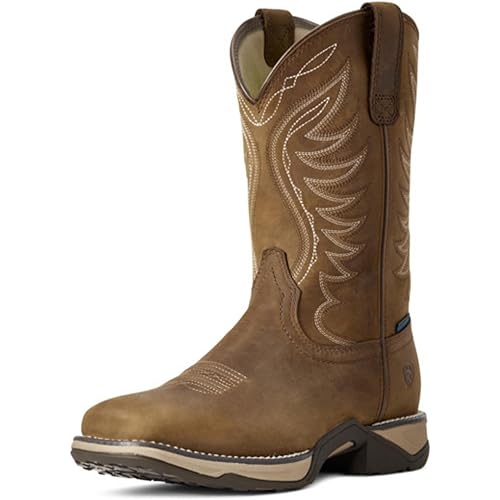 Ariat (DISC Womens Anthem Waterproof Dark Roast Square Toe Western Boot