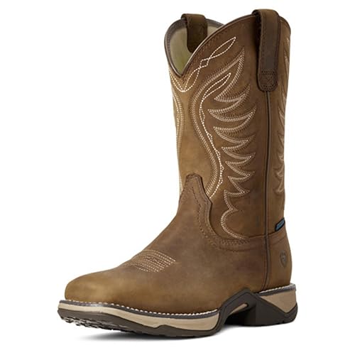 ARIAT womens Anthem Waterproof Western Boot - 9 - Distressed Brown