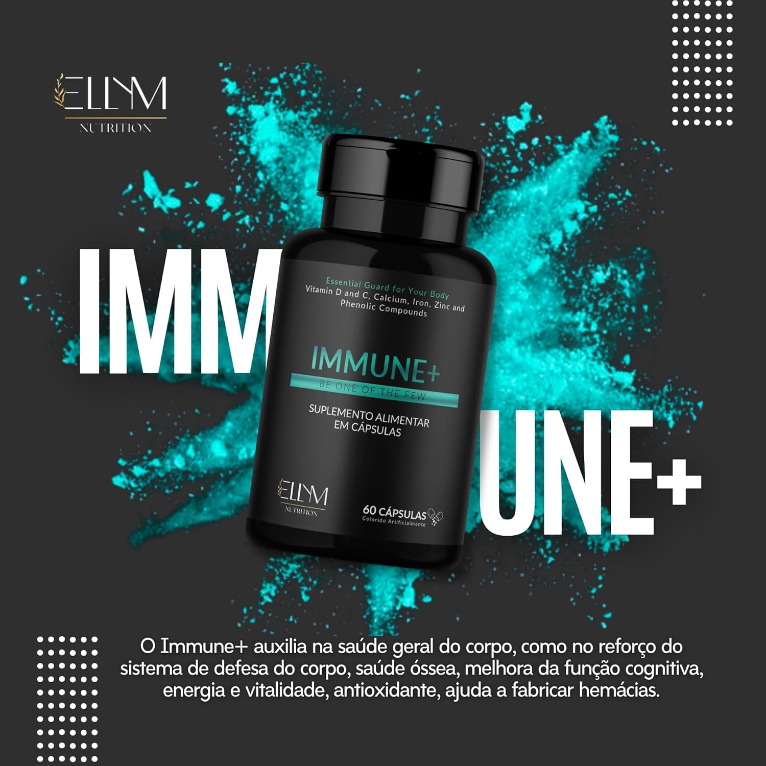 Immune+ Complexo Vitaminico para Imunidade ELLYM NUTRITION 180 Cápsulas Vitamina C, Vitamina D, Zinco, Ferro, Calcio e Propolis Multivitaminico em promoção! Veja a oferta e mais achadinhos de Vitaminas & Suplementos 2 Hoje é o melhor dia para comprar Immune+ Complexo Vitaminico para Imunidade ELLYM NUTRITION 180 Cápsulas Vitamina C, Vitamina D, Zinco, Ferro, Calcio e Propolis Multivitaminico com aquele preço maroto! Promoção! Aproveite a oferta! 2