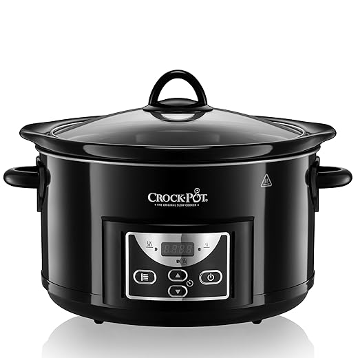 Crock-Pot SCCPRC507B-050 Car Hood Slow Cooker, Digital Countdown Timer, Keep Warm Function, 4.7 L Content, Oven Safe, Black