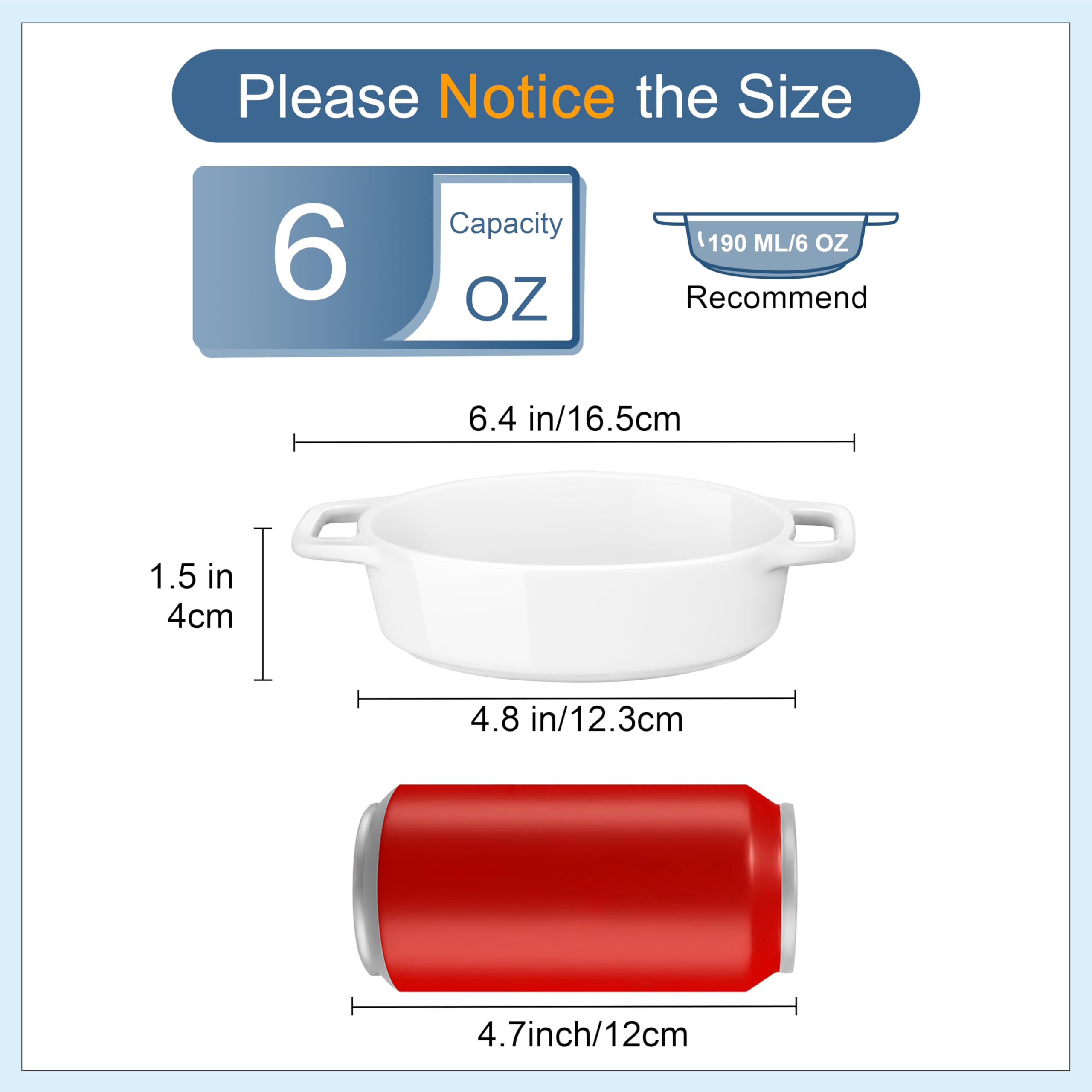 LOVECASA, Ramequin Dish - Stampo per soffio, set di pasticceria in porcellana, 4 pezzi, per bruciata, quiché, torta, pasta-16 cm, ovale