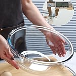 Ensemble de bols à mélanger en verre avec couvercles, ensemble de 4 bols à salade en verre avec couvercles (0,6QT, 1,1QT, 2,2QT, 4QT) bols en borosilicate pour la cuisine, la pâtisserie, la préparation, le service et le stockage, excellent cadeau