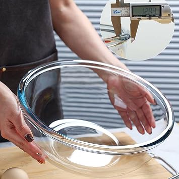 Homwin Glass Mixing Bowls with Lids Set, 8 Pieces Glass Salad Bowl Set with Lids(0.6QT,1.1QT,2.2QT,4QT) High Brosilicate Microwave Bowls for Kitchen Baking, Prepping Serving and Storage, Great Gift