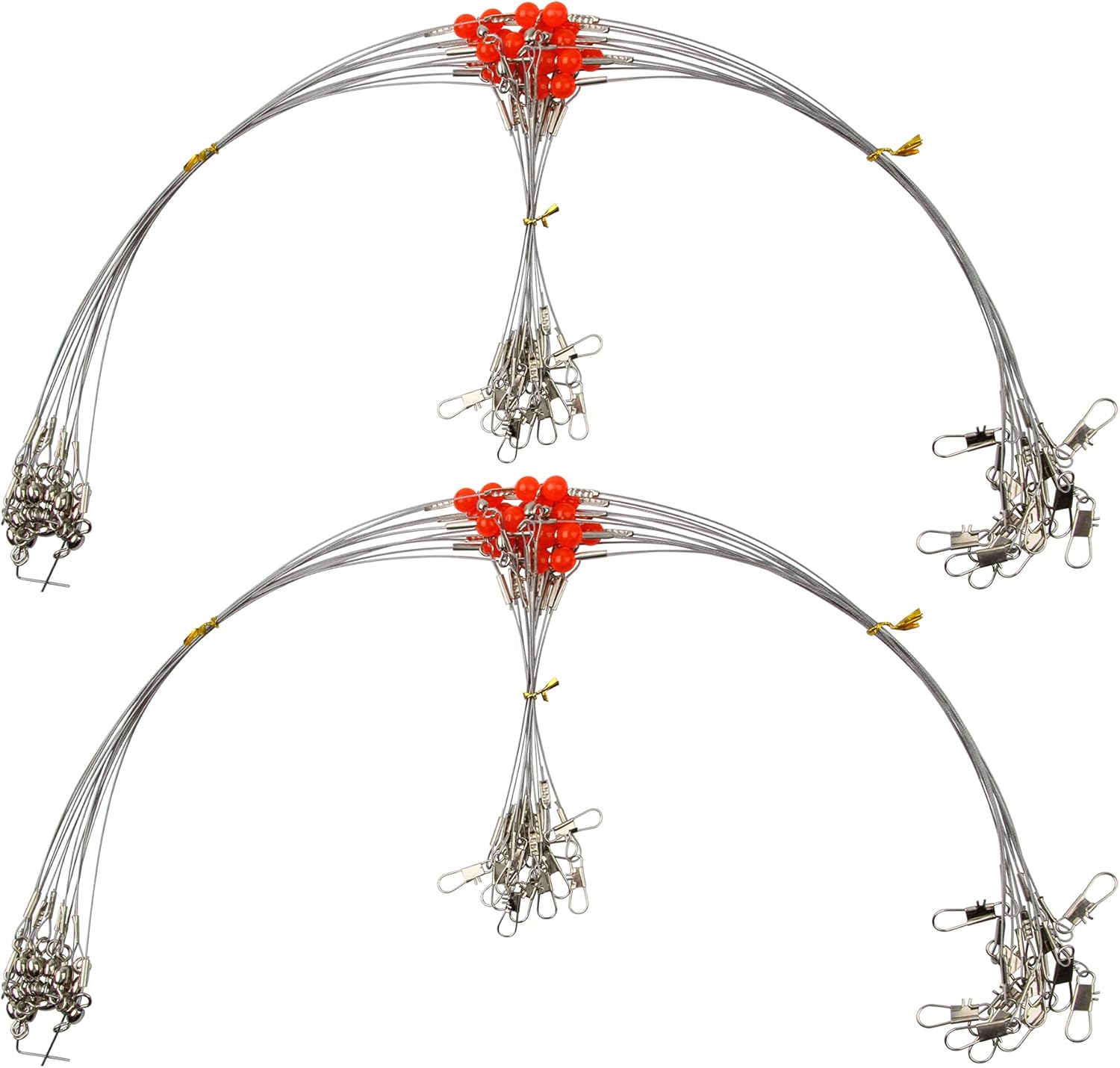 Fishing Wire Leader Rig Wire Trace Leader with Swivel Snaps Beads