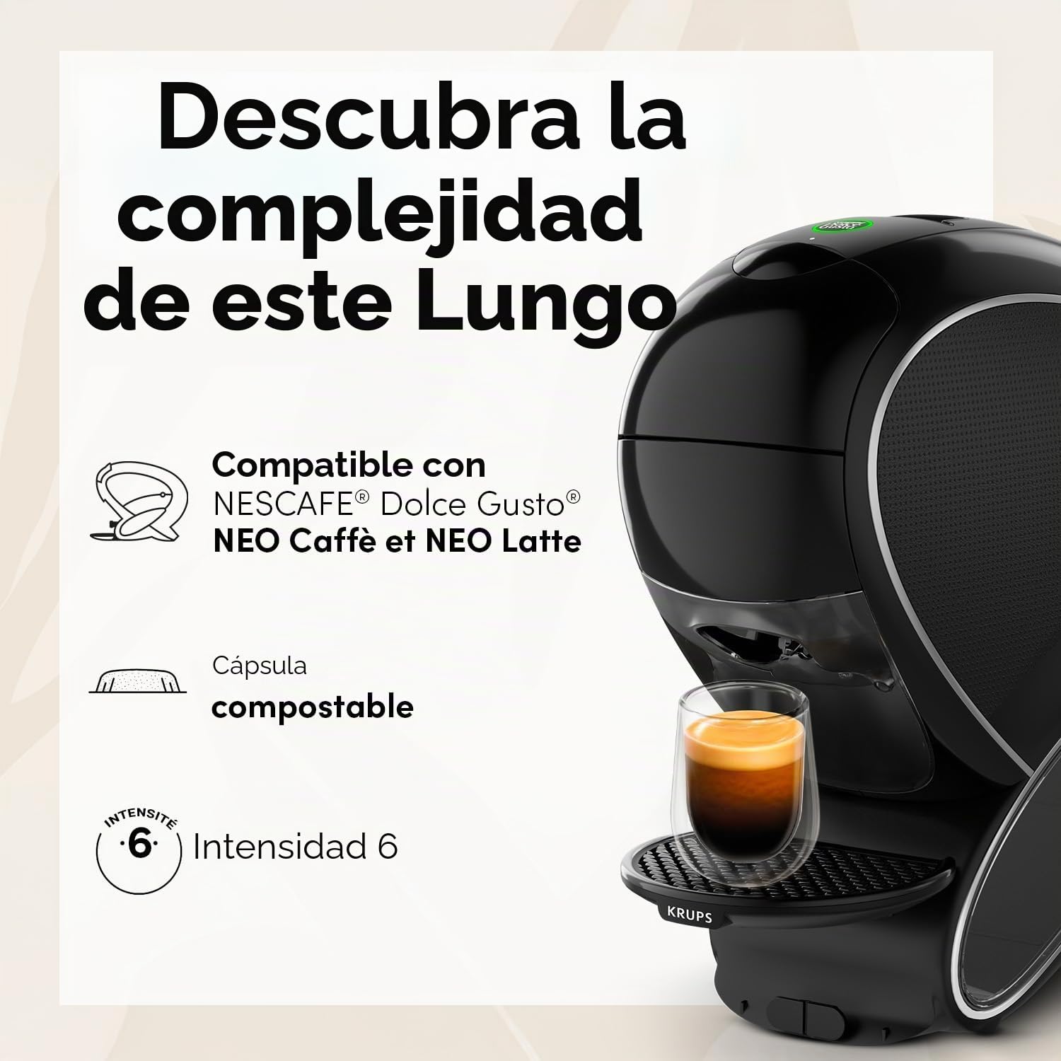 NEO Lungo por NESCAFÉ Dolce Gusto - 72 Dosis de café (6 cajas de 12 cápsulas) - Solo compatibles con las máquinas de café NESCAFÉ Dolce Gusto NEO
