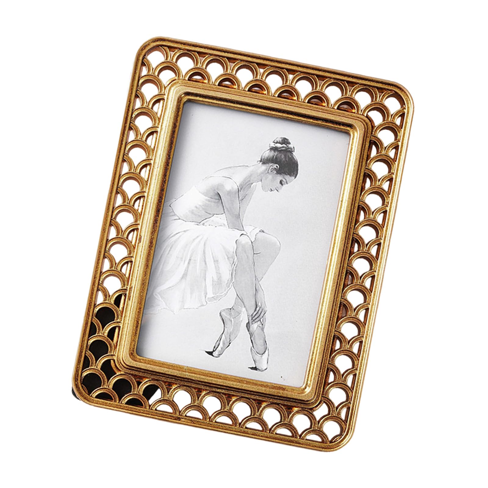 APGLSXY Artistic Fish Scale Pattern Picture Frame Resin Decorative Decoration Photo Frame for Living Room Bedroom European Fish Scale Pattern Resin Photo