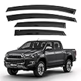IG Window Visor for Toyota Hilux Double Cab 2016-2023, Rain Guard Tape-On Extra Durable Sun Wind Side Vent Window Deflector Mugen Style, 2016 2017 2018 2019 2020 2021 2022 2023