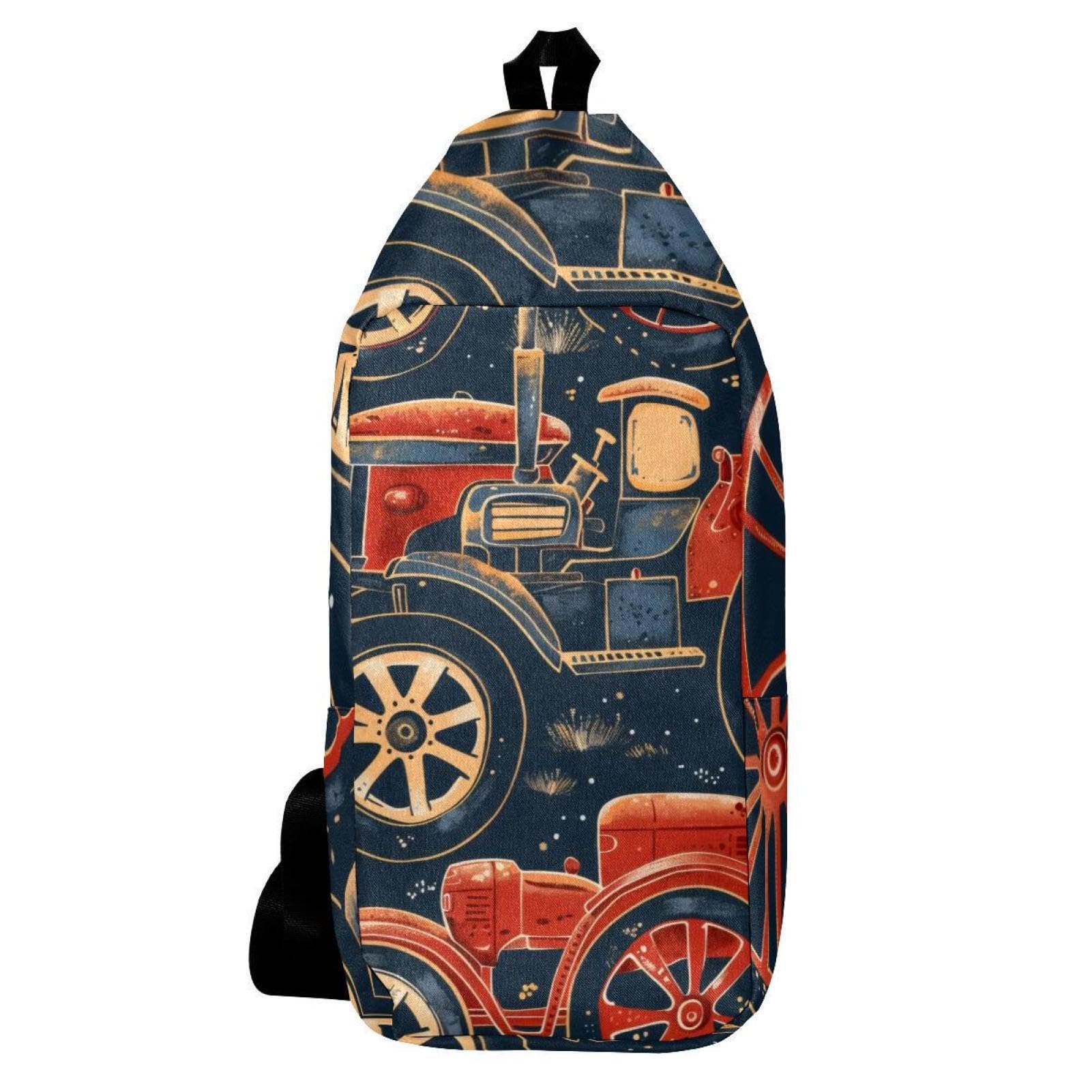 Sac à dos à bandoulière vintage tracteur homme femme sacoche poitrine - 6