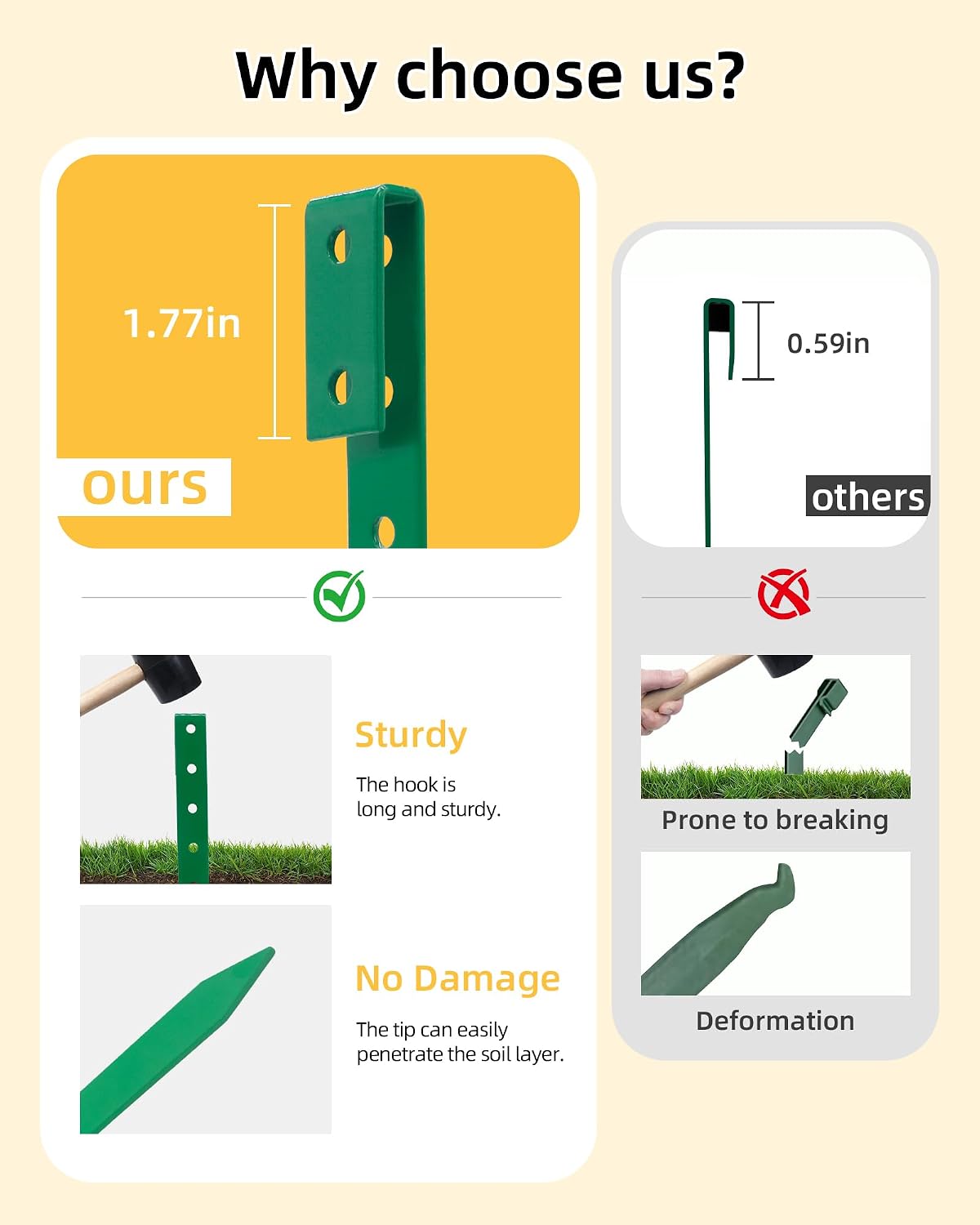 60Pcs Metal Garden Landscape Edging Stakes,Green,10 Inch Landscaping Stakes, Anchoring Spikes, Landscape Edging Spikes for Ground,Bender Board,Tent Anchoring,Inflatable Decorations (G2)
