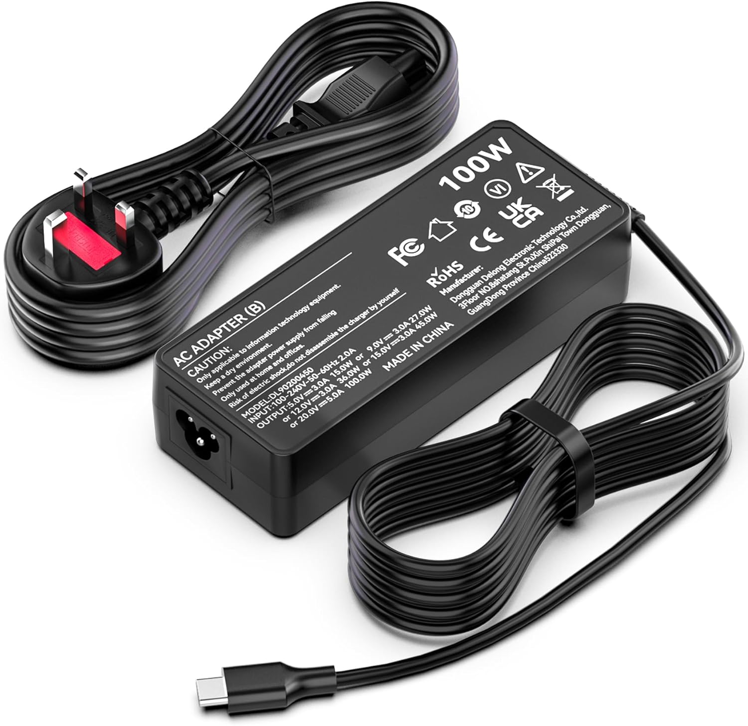 100W USB C Laptop Charger, 96W 90W 87W 65W 45W USB C Power Adapter for HP Spectre X360, MacBook Pro/Air, Dell Latitude, Lenovo ThinkPad, Asus Chromebook, Acer Chromebook, USB C Power Supply Adapter