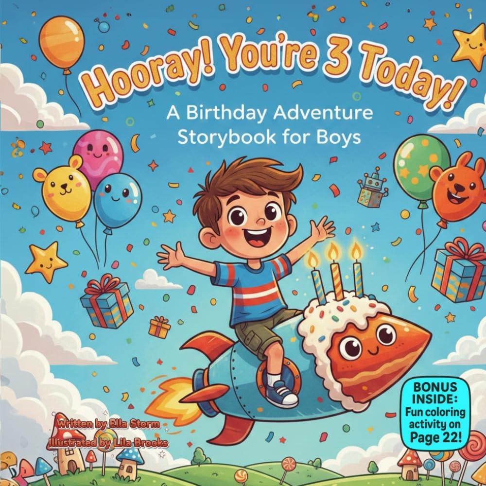 Hooray! You’re 3 Today!: A Birthday Adventure Storybook for Boys