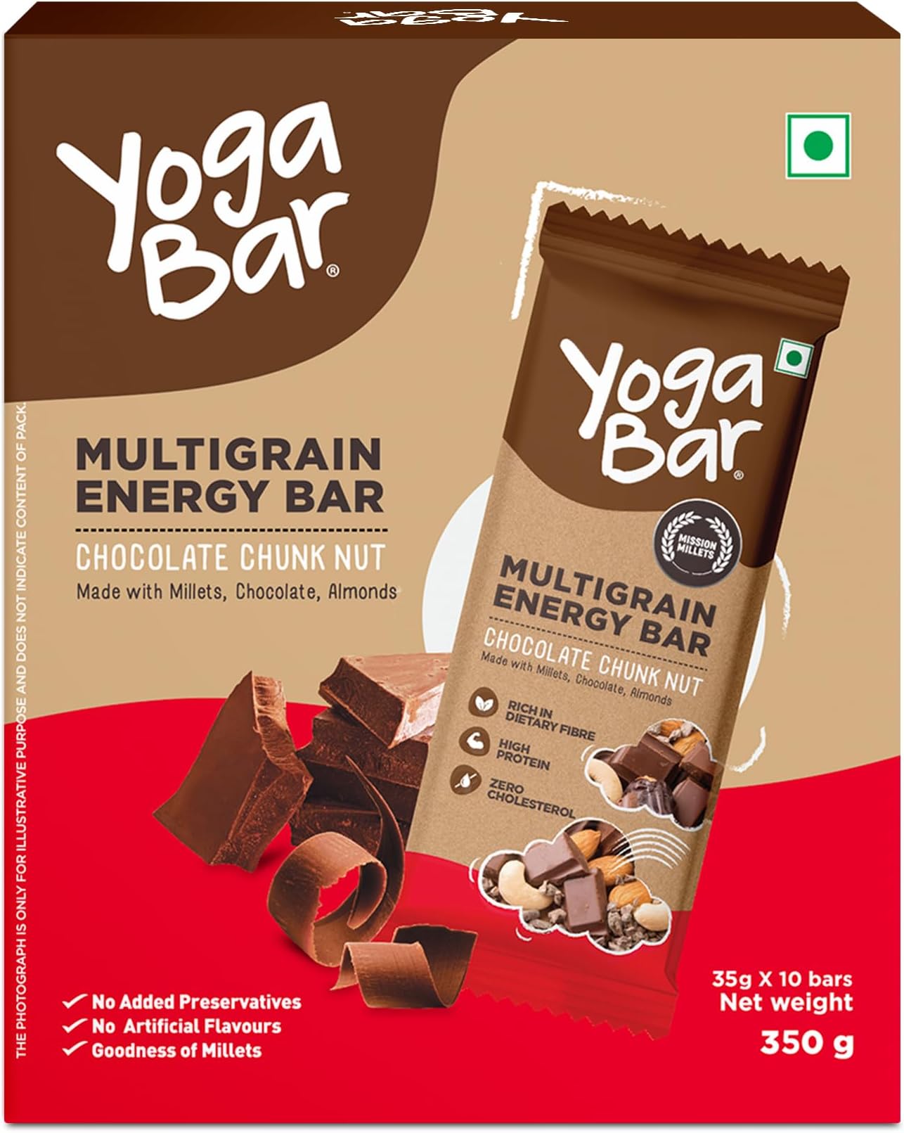 Yogabar Chocolate Chunk Gluten-free Multigrain-Energy Bars