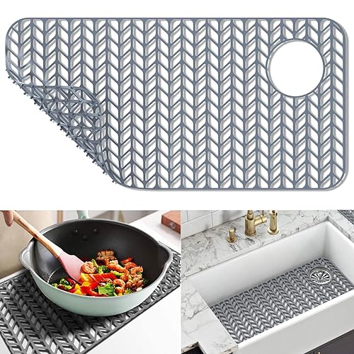 Sink Protectors for Kitchen Sink12"13"16"18"19"24"26"28"29"30",Silicone kitchen sink mats protector for