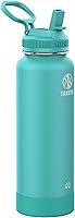 Vista 1 de Takeya Pickleball - Botella de agua aislada de acero inoxidable con tapa y asa de transporte, 40 onzas, Dropshot Teal