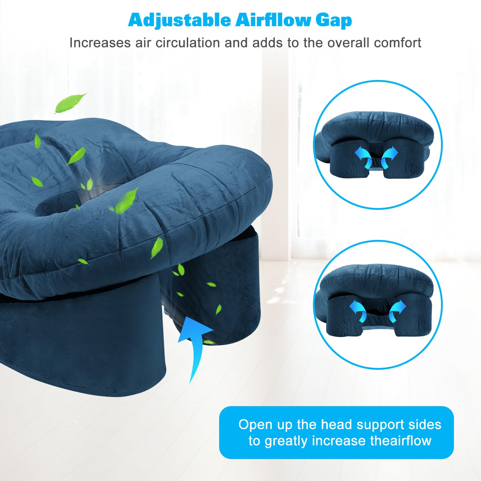 Cuscino a faccia in giù con foro, poggiatesta massaggiante, cuscino per il viso in posizione prona, cuscino massaggiante per il viso in memory foam per lettini da massaggio, saloni, scrivanie