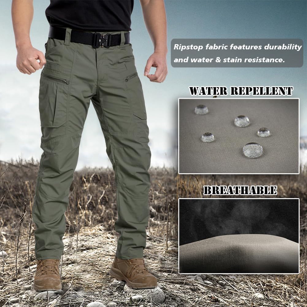 CARWORNIC Men's Lightweight Tactical Pants Ripstop Military Cargo Pants Water Resistant Outdoor Hiking Work Pants - Image 6