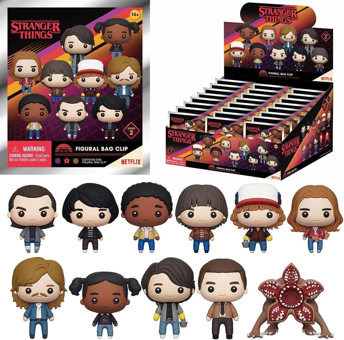 Stranger Things Series 2 – 5" Collectible Bag Clip – Blind Bag (ONE Random Figure) – TV Show Character Keychain/Backpack Accessory | Official Licensed Merchandise