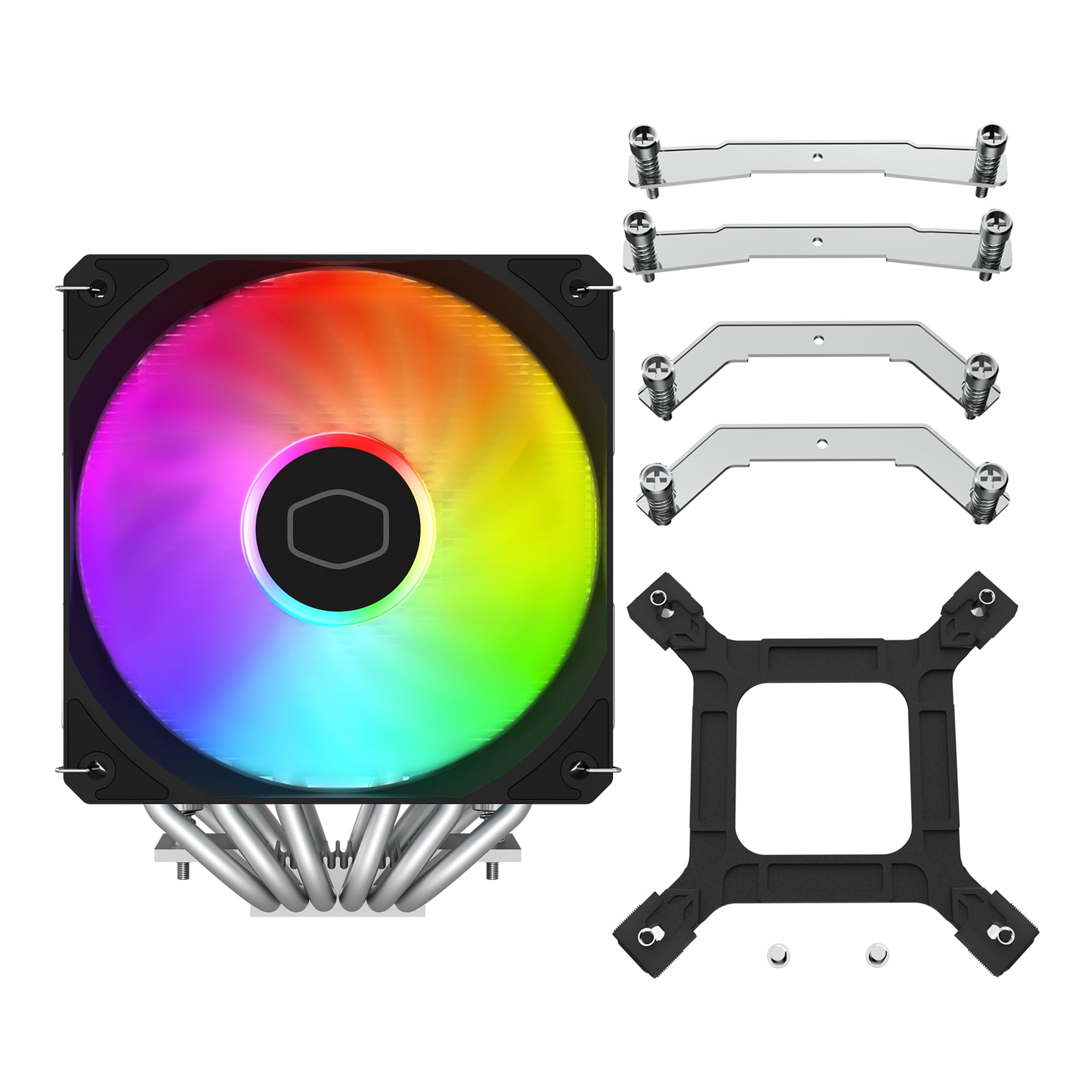 Cooler Master Hyper CPU Cooler, SickleFlow 120 Edge PWM Fan, Aluminum Top Cover, 4 Copper Heat Pipes, 152mm Tall, AMD Ryzen AM5/AM4, Intel LGA 1851/1700/1200 Brackets