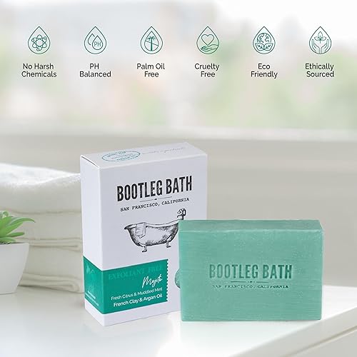 Miniatura 5 de Cítricos frescos y menta molida con arcilla francesa y aceite de argán, jabón corporal hidratante natural, hecho a mano en Estados Unidos para