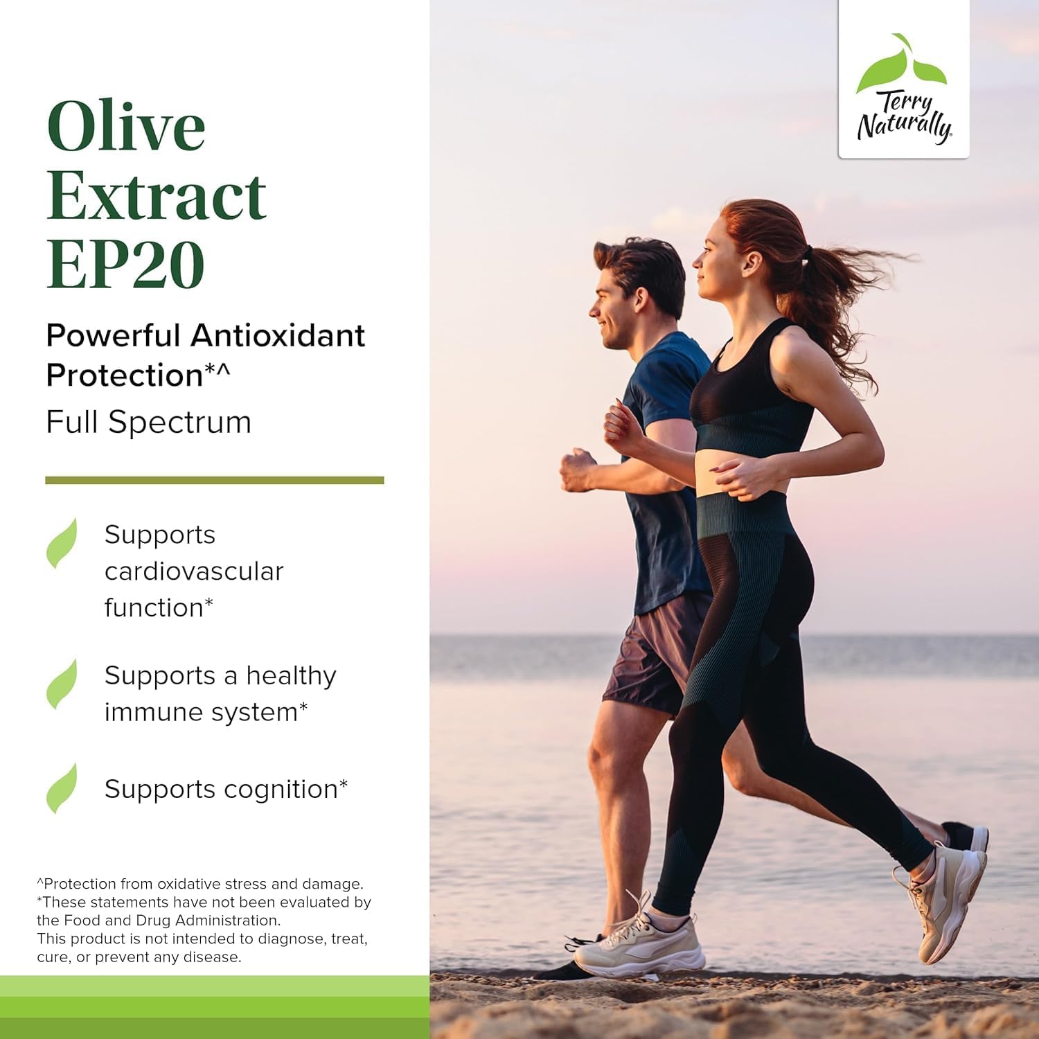 Terry Naturally Olive Extract EP20 - Brain Health Support Supplement with Olive Leaf Extract - Herbal Supplement to Aid Healthy Immune System Function - 60 Capsules (60 Servings)