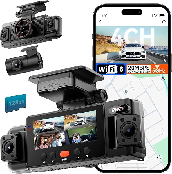 IIWEY N6 360° Dash Cam with Free 128GB Card