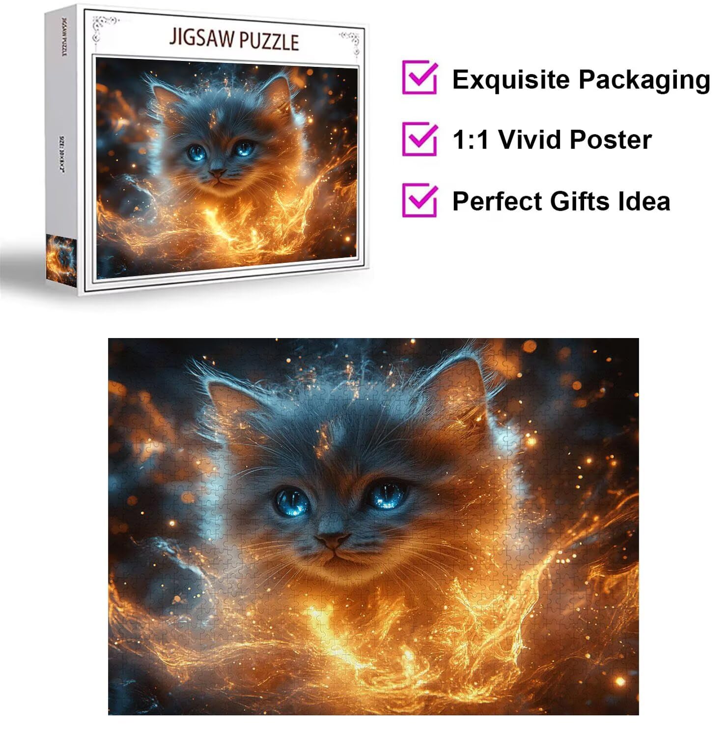 Puzzle 5000 Teile für Erwachsene, 3D Puzzle Katzen Holzpuzzles, n-501 | Puzzlematte Traum, Heimunterhaltung, Entspannung Meditationspuzzle, Impossible Klassische Jigsaw Puzzles, Home Decoration