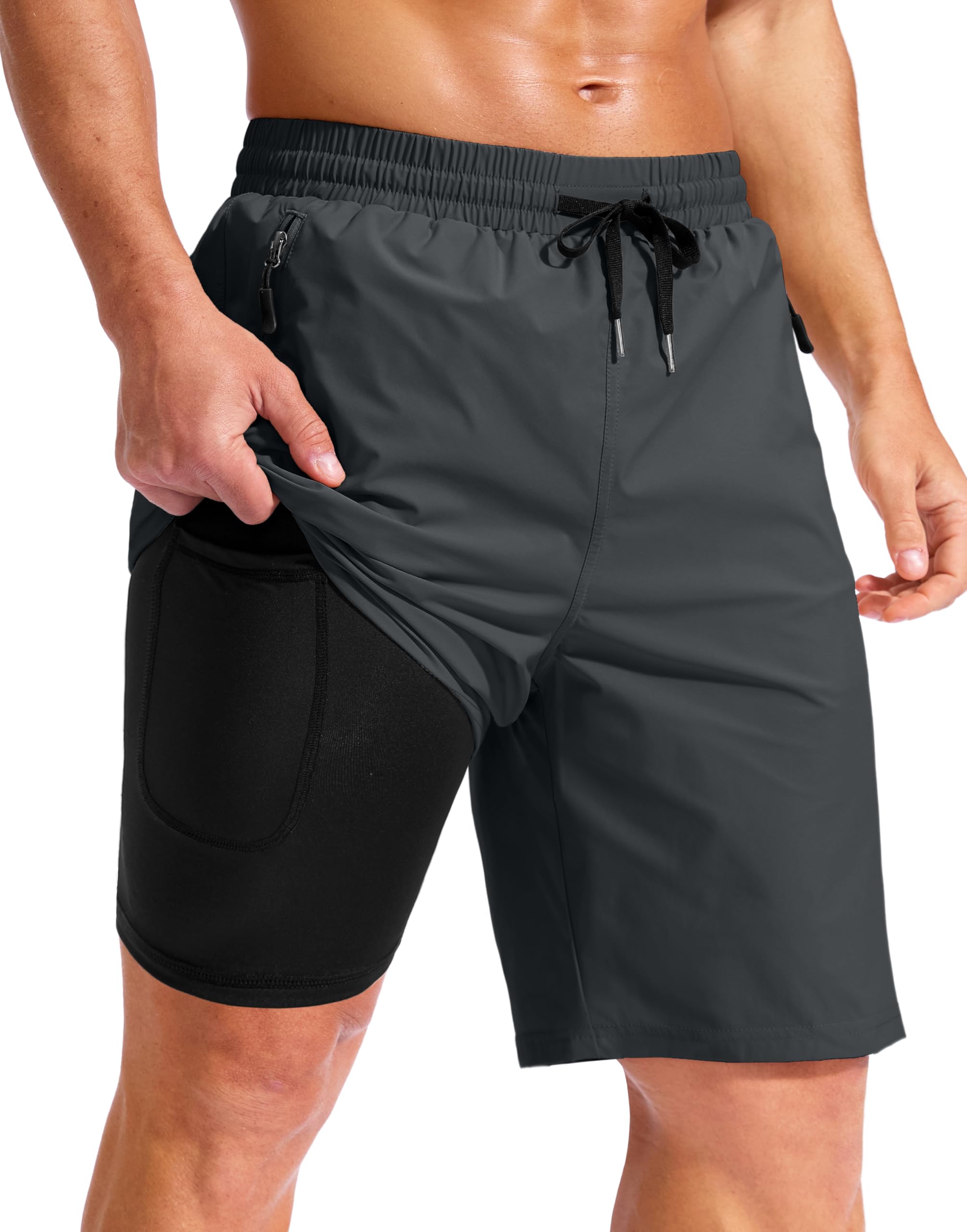 G Gradual Mens Swim Trunks with Compression Liner 7"/9" Board Shorts