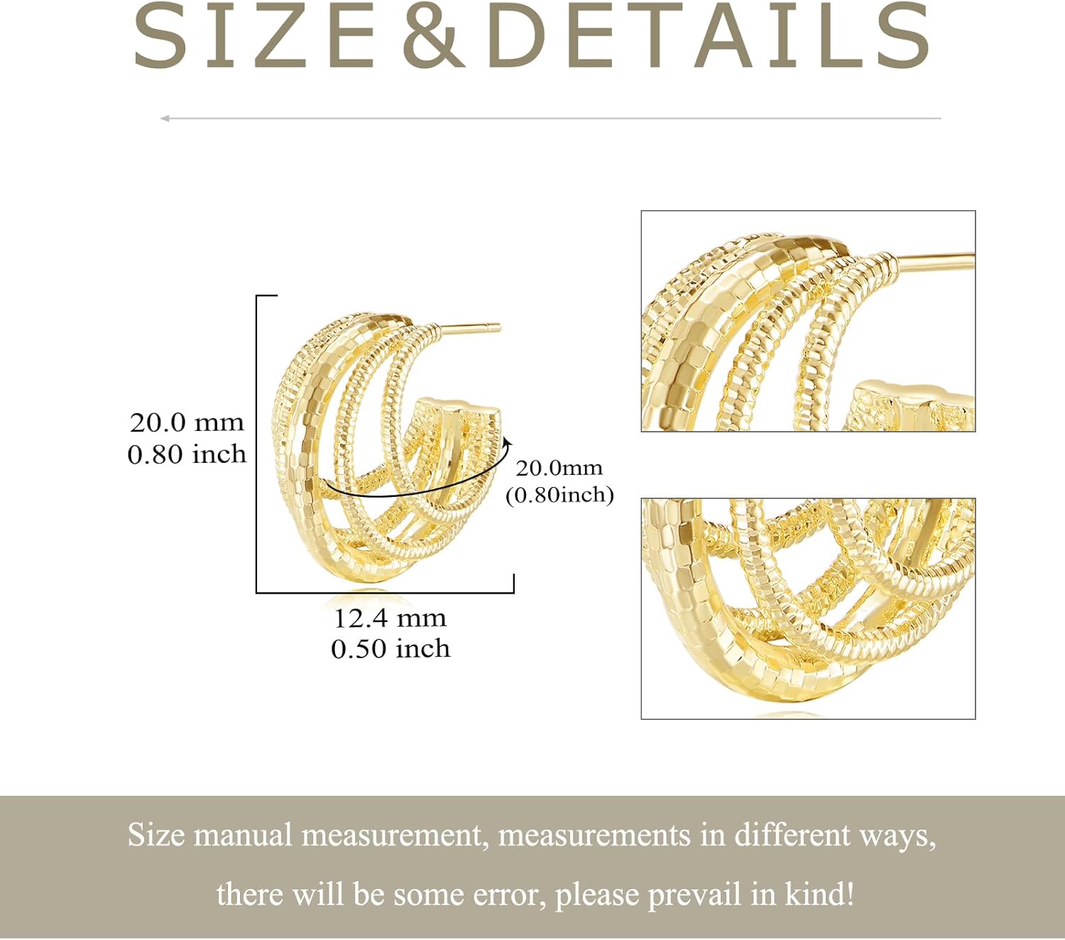 Gold Earrings 14K Gold Hoop Earrings for Women Statement Gold Hoops Jewelry Gifts - Image 2