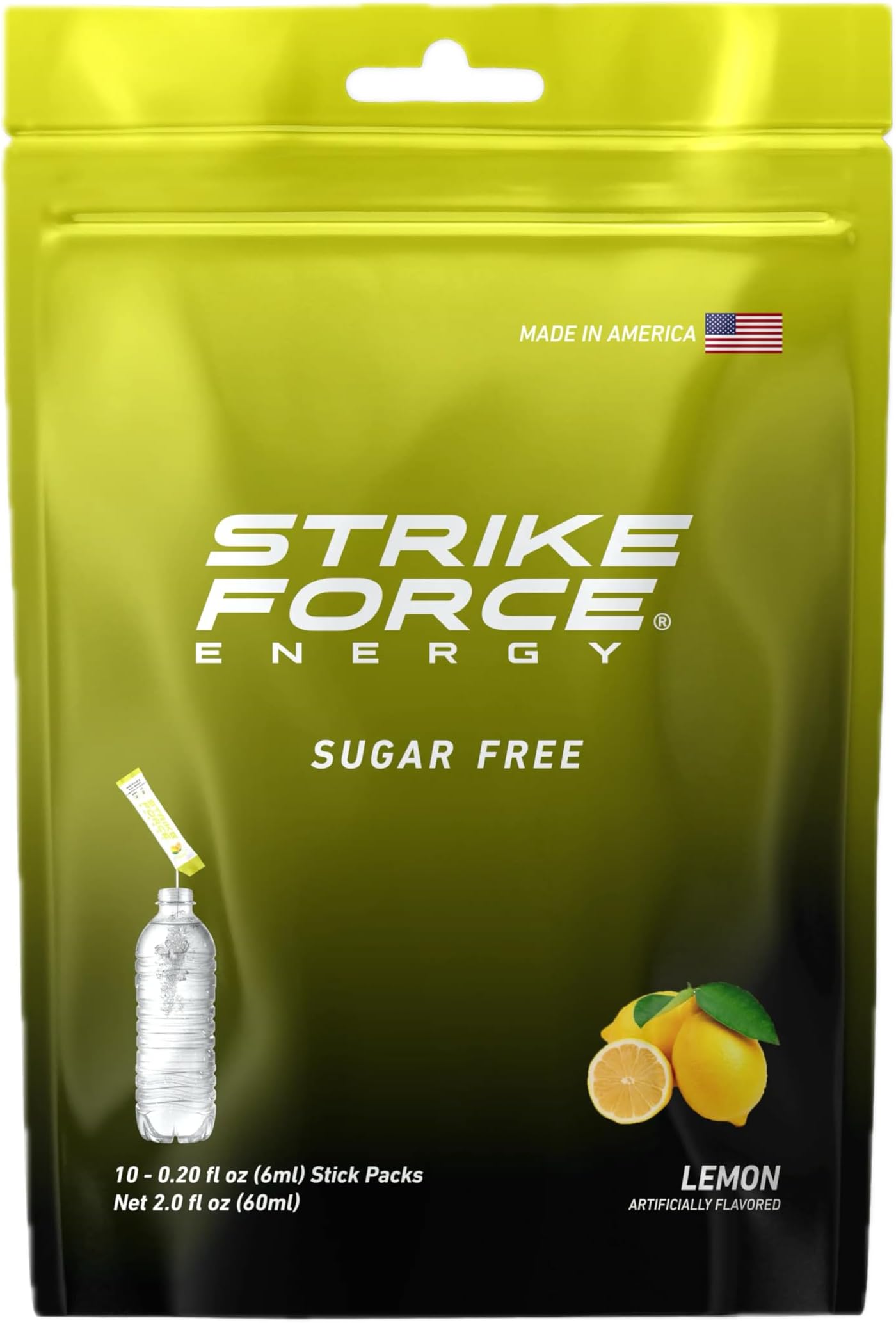 Energy Drink Mix - Lemon Flavor - Natural Tasting Caffeine Drink - Turn Any Drink into a Healthy Energy Drink - Zero Calories, Keto Friendly, Sugar Free, Pre Workout (10 Liquid Packs)