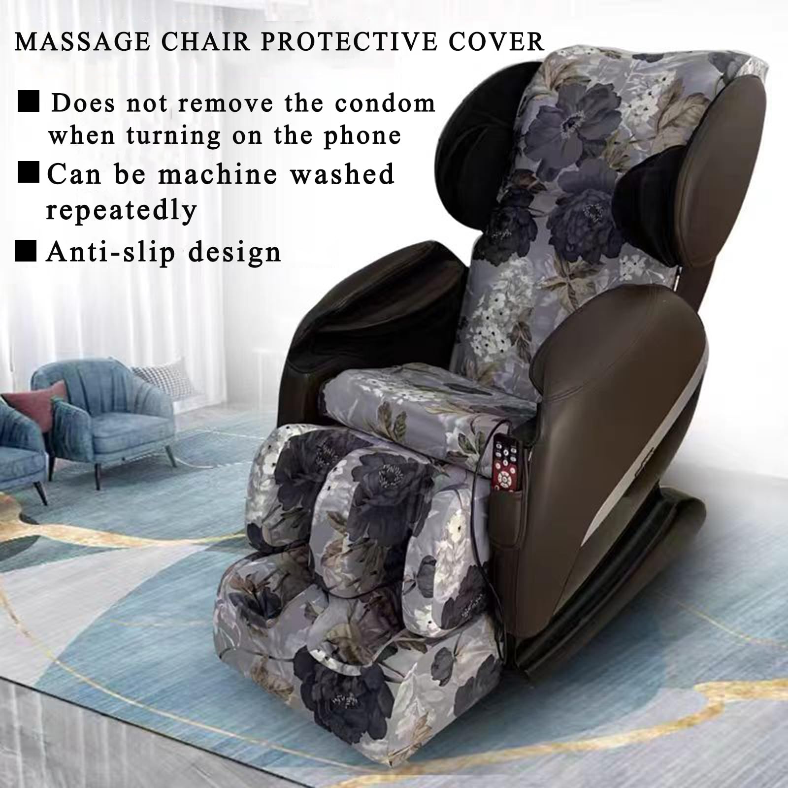 Pieno Corpo Shiatsu gravità Zero Copertura per Poltrona Massaggiante,Elasticizzato Lavabile Fodera Reclinabile per Sedia Mobili Protettiva Coperture,Package 4