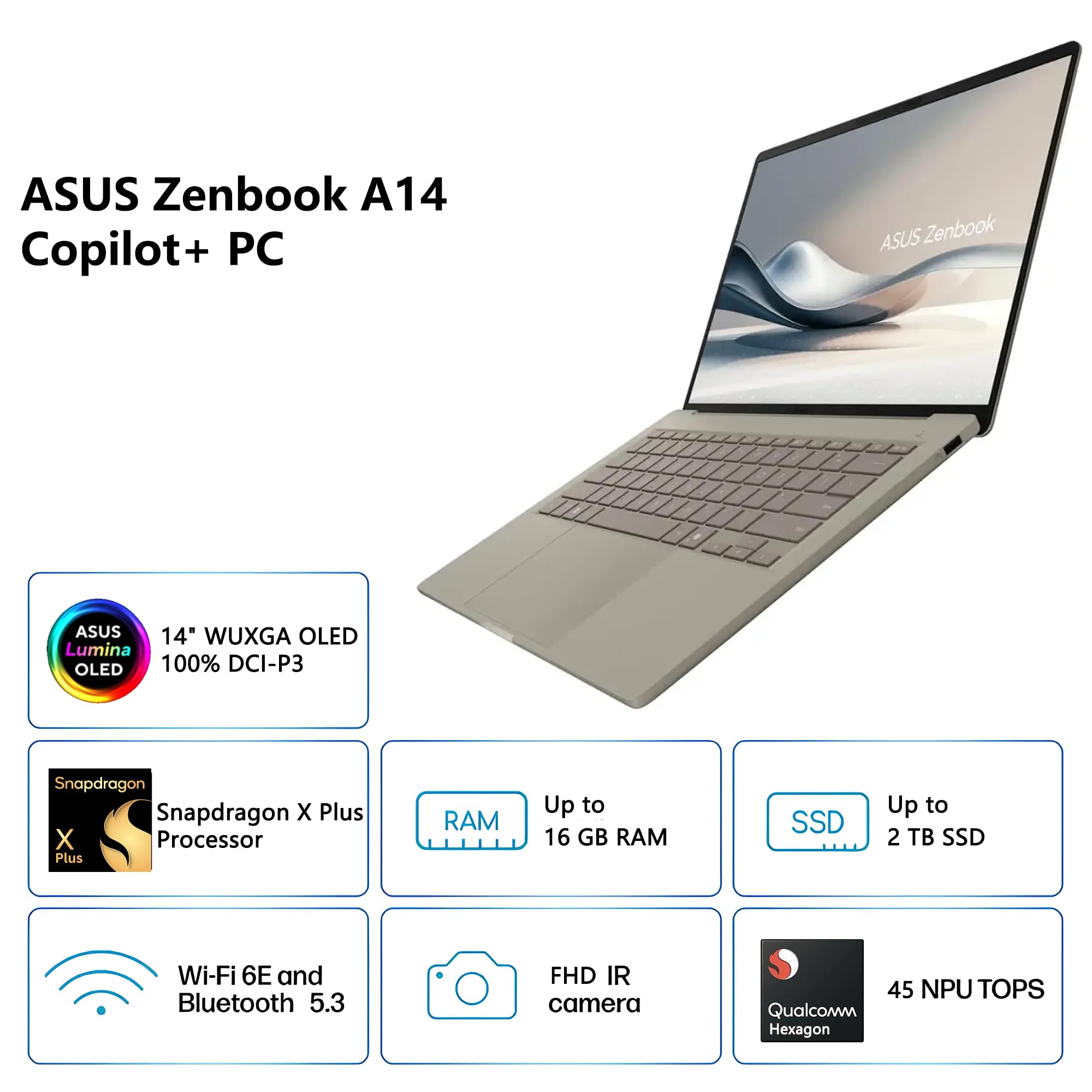 Amazon.com: ASUS Zenbook A14 AI PC Laptop | 14