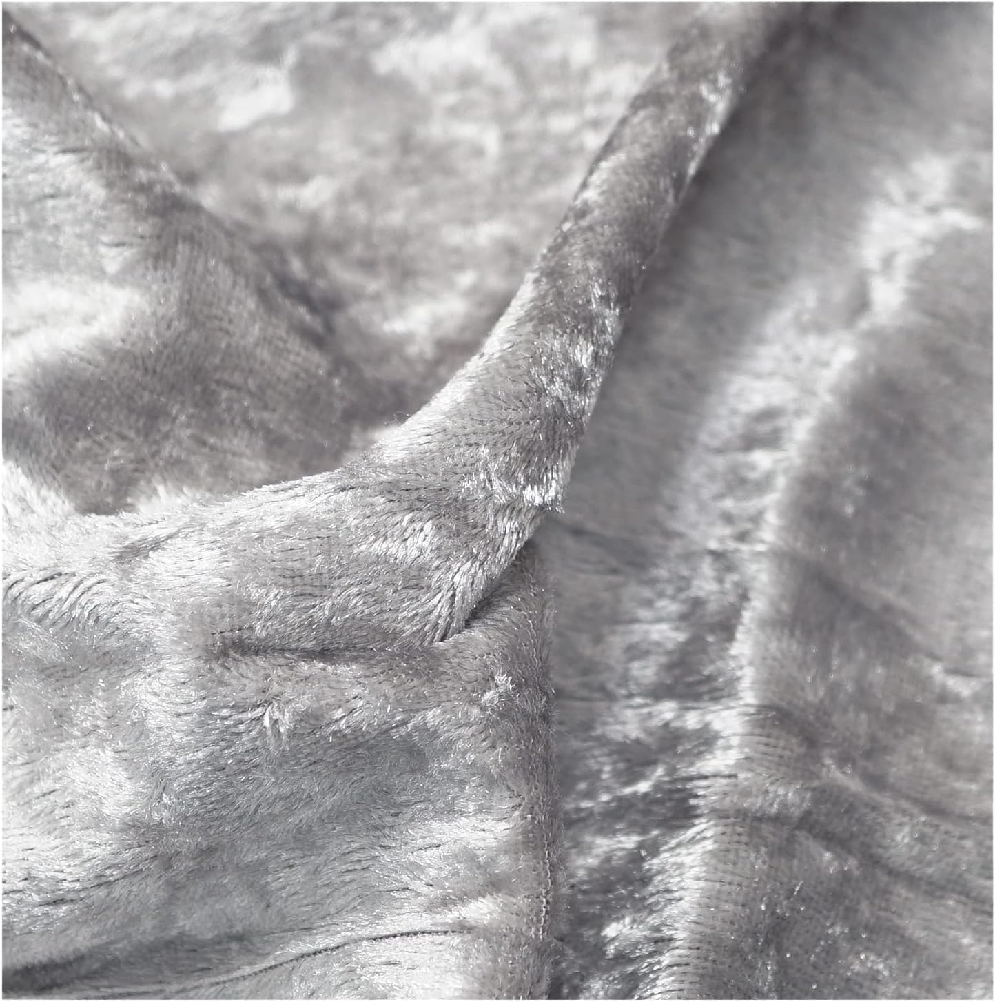 Platinum Silver Crushed Velvet Fabric Craft Stretch Velour Material - Soft Furnishing & Craft Velour Fabric - 150cm Wide (500cm x 147cm (197" x 58"))