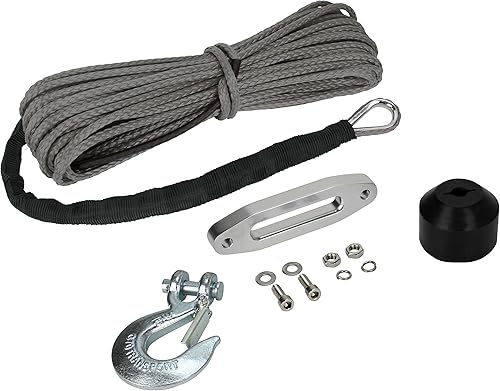 Extreme Max 5600.3099 The Devil's Helper Kit completo de cuerda de cabrestante sintético para cuatrimoto, color azul