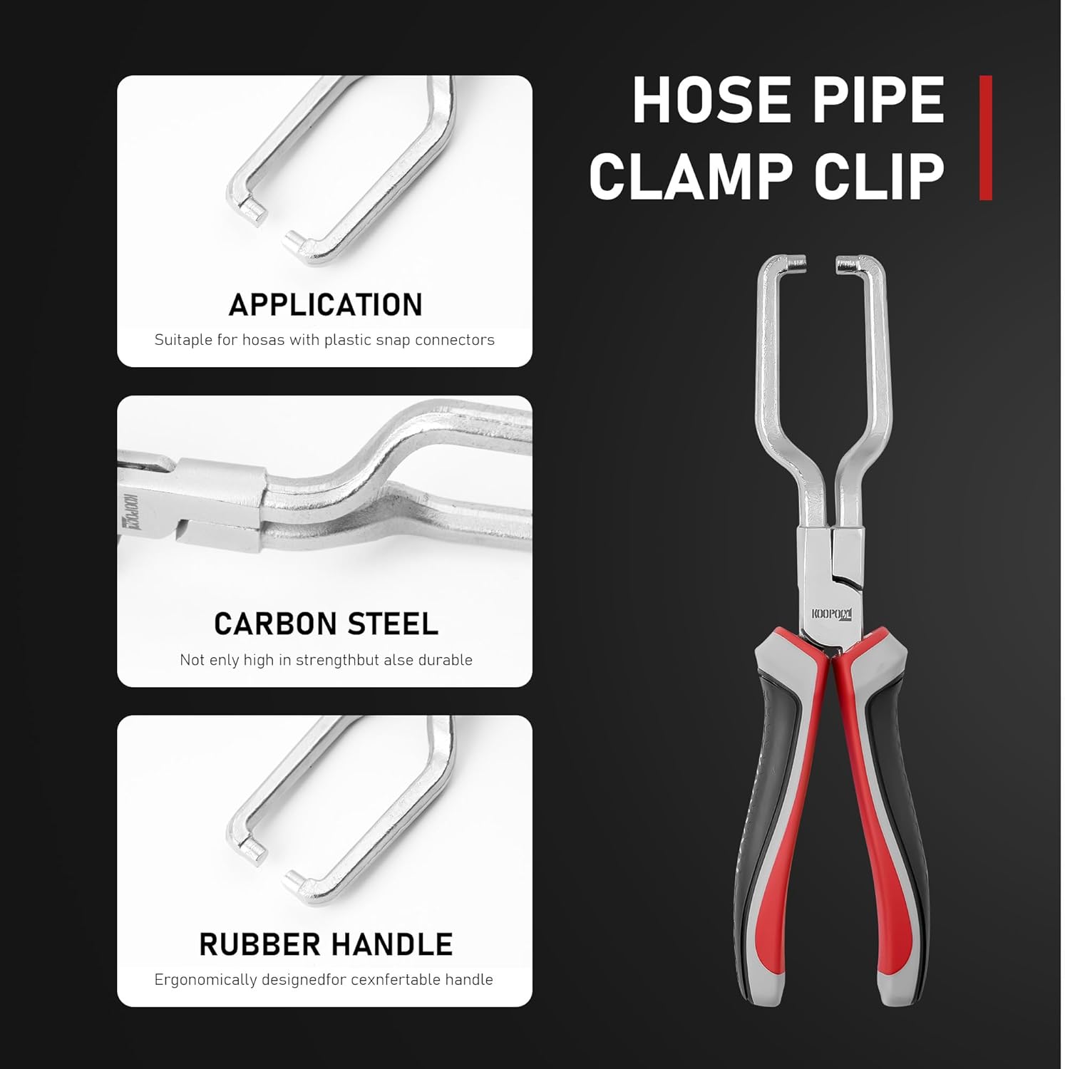 KOOPOOL 3 Pcs Electrical Disconnect Pliers Set, Heavy-Duty Automotive Connector & Fuel Line Clip Remover Tools for Rapid Disconnection in Car & Truck Repairs