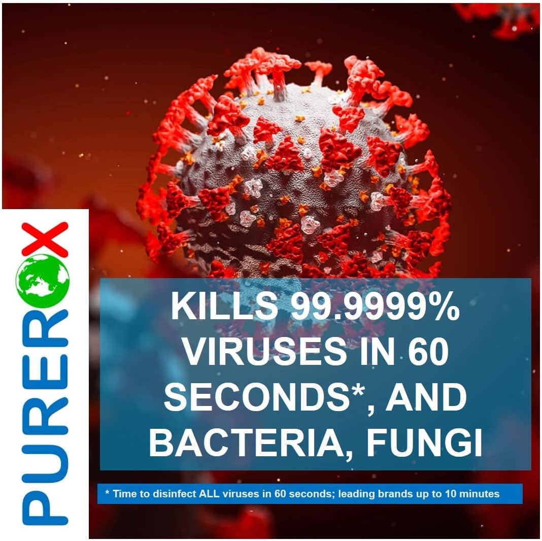 Disinfectant COVDefender Pack [80oz] Eliminate 99.9999% viruses, HIV, norovirus, monkeypox, bacteria and fungi. PUREROX Hypochlorous HOCL technology. Hospital Grade. Safe for Use Anywhere in School, Medical, Commercial Facilities. Zero toxic residue. No Rinse. Suitable for All Surfaces.